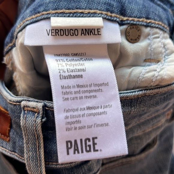 Paige Verdugo Ankle Jeans Size 24 - Picture 6 of 7